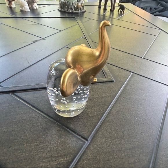 MCM Handmade Brass with glass mixed media sculpture figure 4" RARE - Picture 6 of 8